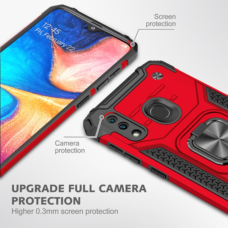 For Samsung Galaxy A20 / A30 Magnetic Armor Shockproof TPU + PC Case with Metal Ring Holder