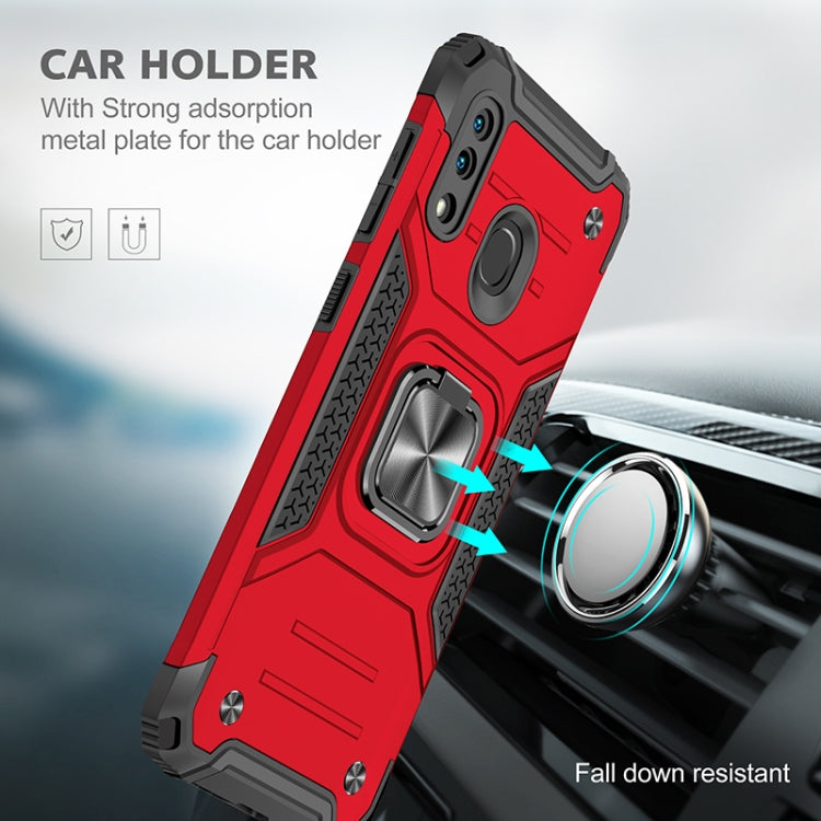 For Samsung Galaxy A20 / A30 Magnetic Armor Shockproof TPU + PC Case with Metal Ring Holder