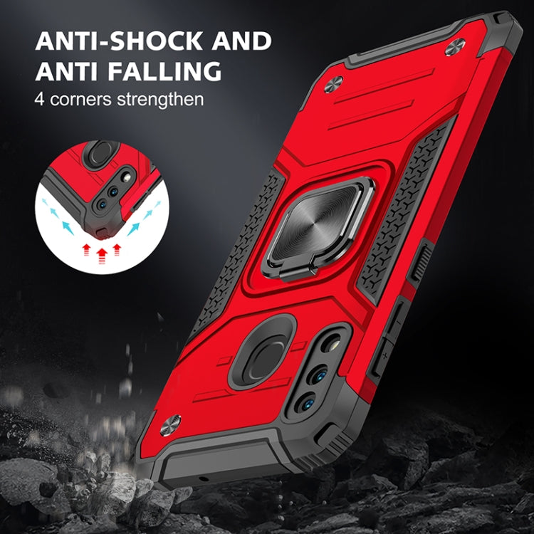 For Samsung Galaxy A20 / A30 Magnetic Armor Shockproof TPU + PC Case with Metal Ring Holder