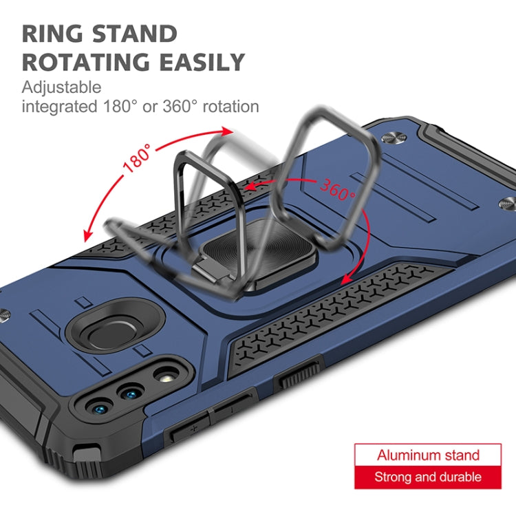 For Samsung Galaxy A20 / A30 Magnetic Armor Shockproof TPU + PC Case with Metal Ring Holder