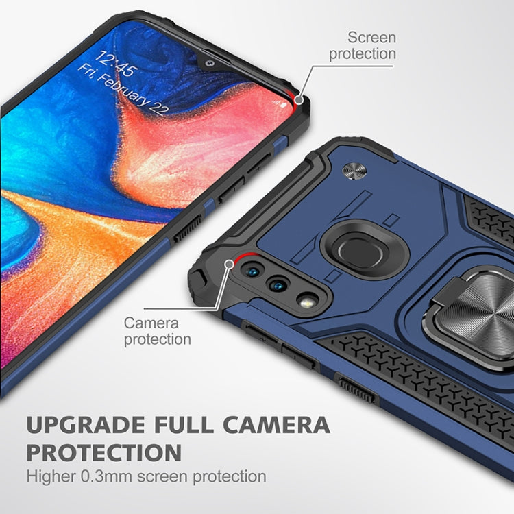 For Samsung Galaxy A20 / A30 Magnetic Armor Shockproof TPU + PC Case with Metal Ring Holder