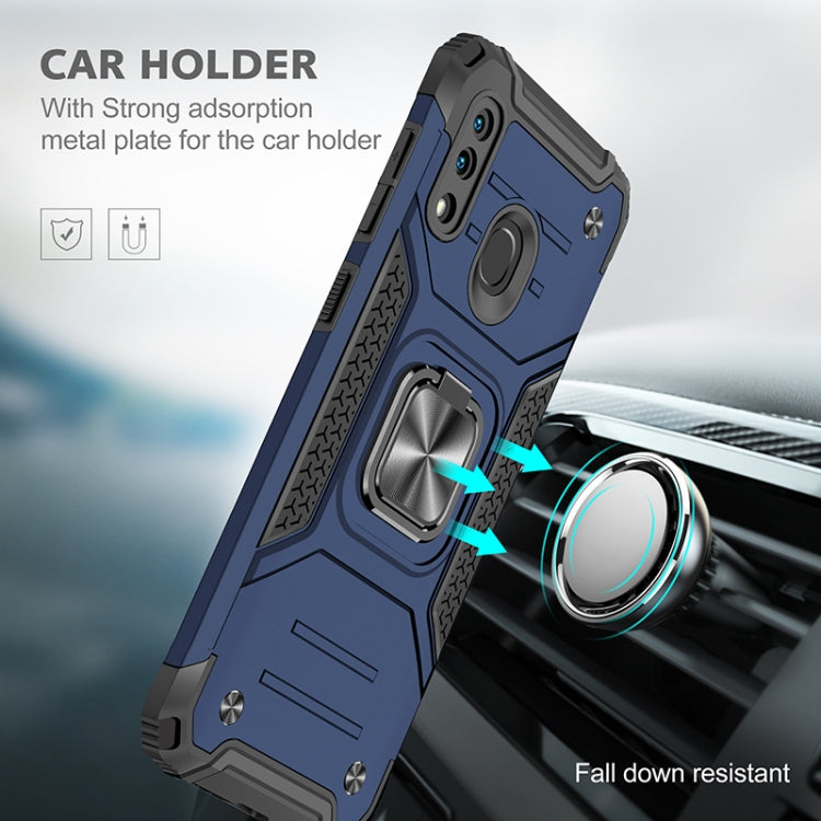 For Samsung Galaxy A20 / A30 Magnetic Armor Shockproof TPU + PC Case with Metal Ring Holder
