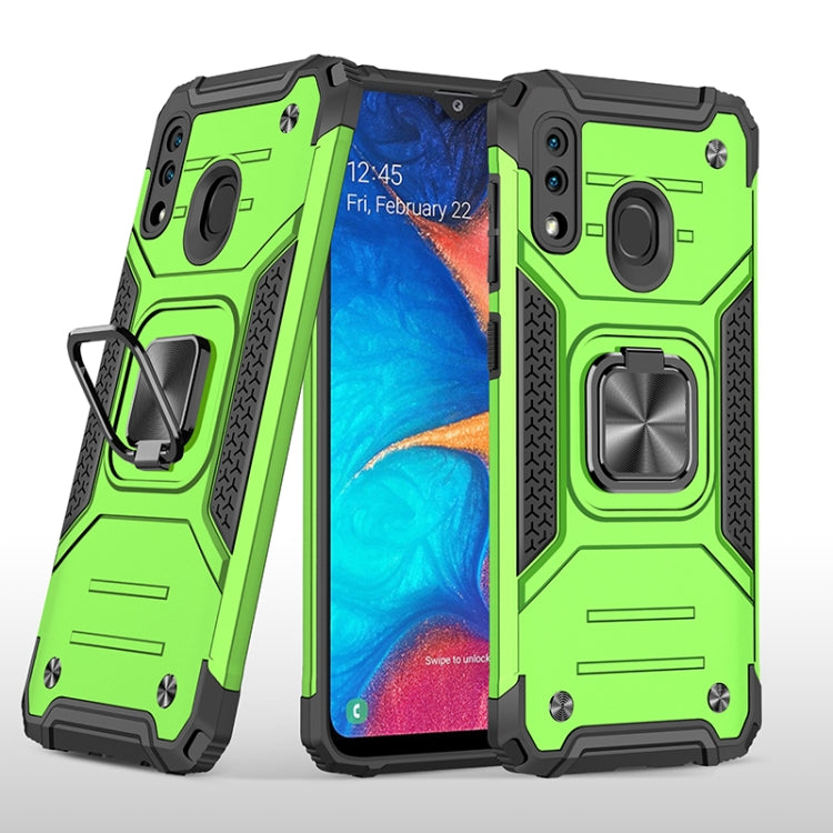 For Samsung Galaxy A20 / A30 Magnetic Armor Shockproof TPU + PC Case with Metal Ring Holder
