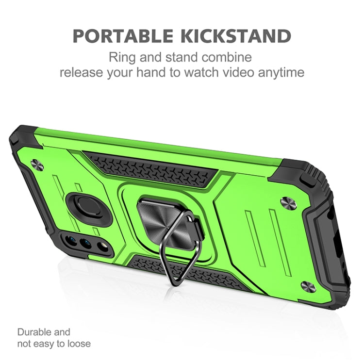For Samsung Galaxy A20 / A30 Magnetic Armor Shockproof TPU + PC Case with Metal Ring Holder
