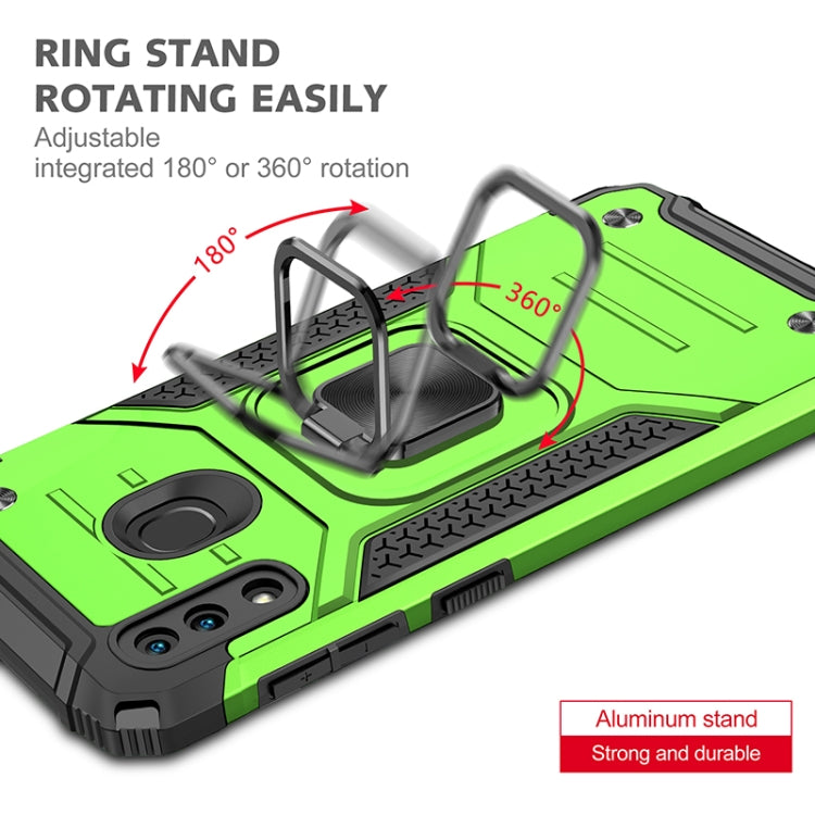 For Samsung Galaxy A20 / A30 Magnetic Armor Shockproof TPU + PC Case with Metal Ring Holder