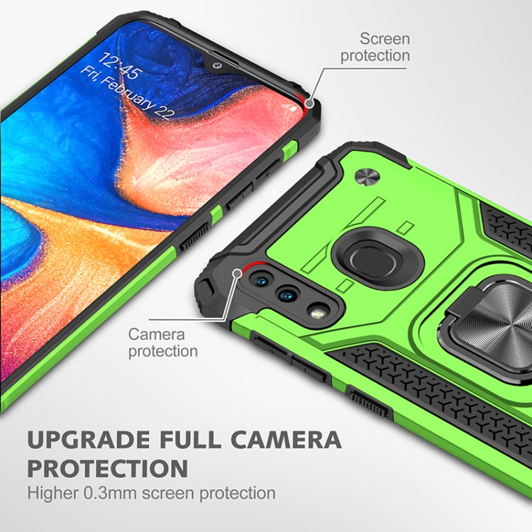 For Samsung Galaxy A20 / A30 Magnetic Armor Shockproof TPU + PC Case with Metal Ring Holder
