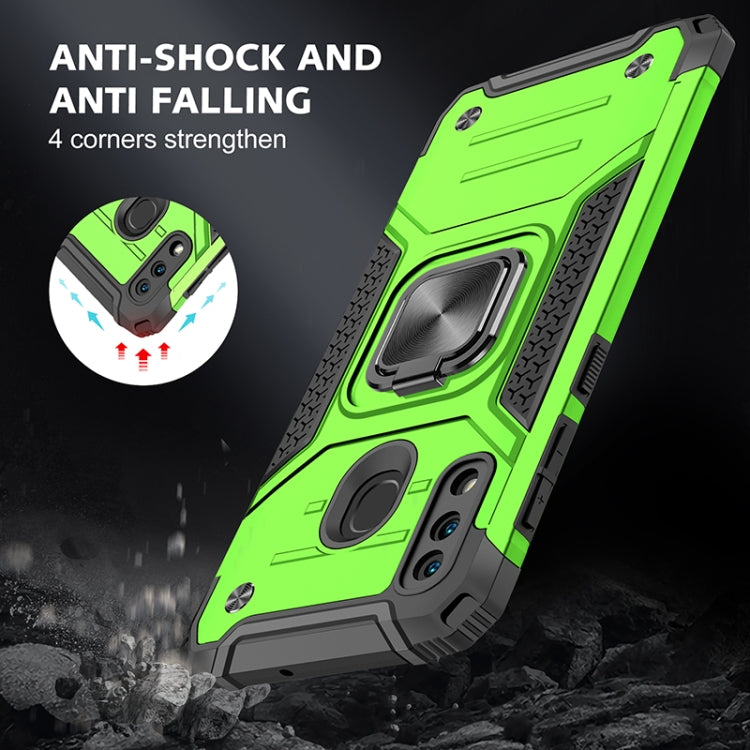 For Samsung Galaxy A20 / A30 Magnetic Armor Shockproof TPU + PC Case with Metal Ring Holder