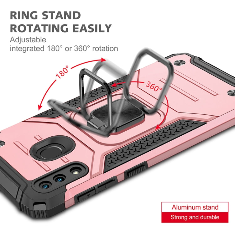 For Samsung Galaxy A20 / A30 Magnetic Armor Shockproof TPU + PC Case with Metal Ring Holder