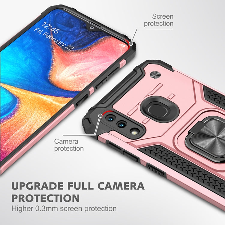For Samsung Galaxy A20 / A30 Magnetic Armor Shockproof TPU + PC Case with Metal Ring Holder