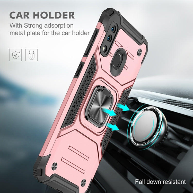 For Samsung Galaxy A20 / A30 Magnetic Armor Shockproof TPU + PC Case with Metal Ring Holder