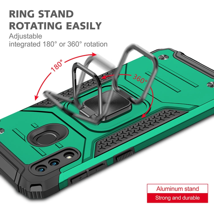 For Samsung Galaxy A20 / A30 Magnetic Armor Shockproof TPU + PC Case with Metal Ring Holder