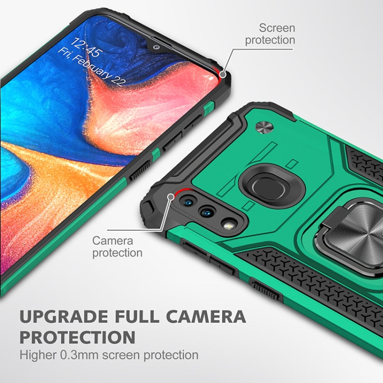 For Samsung Galaxy A20 / A30 Magnetic Armor Shockproof TPU + PC Case with Metal Ring Holder
