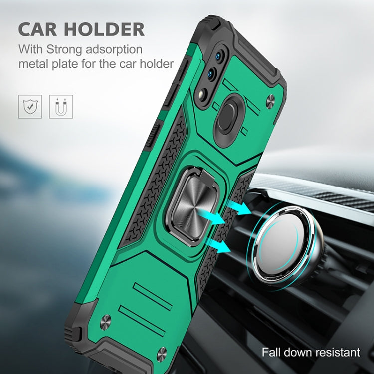 For Samsung Galaxy A20 / A30 Magnetic Armor Shockproof TPU + PC Case with Metal Ring Holder