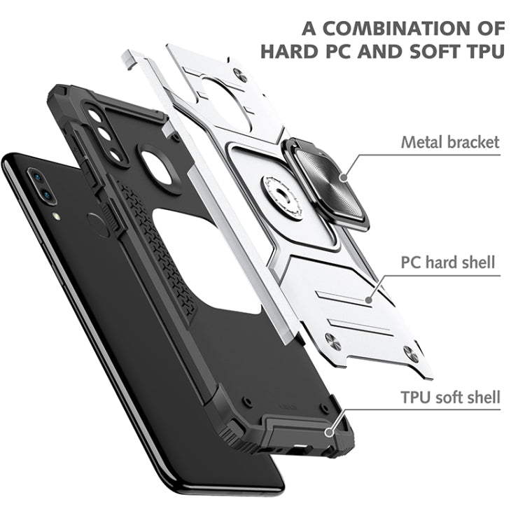 For Samsung Galaxy A20 / A30 Magnetic Armor Shockproof TPU + PC Case with Metal Ring Holder
