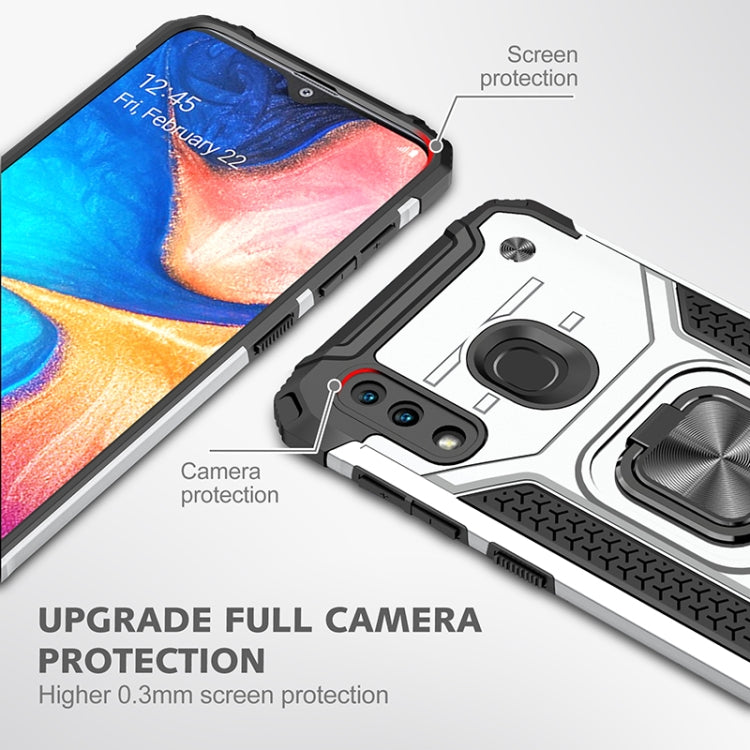For Samsung Galaxy A20 / A30 Magnetic Armor Shockproof TPU + PC Case with Metal Ring Holder