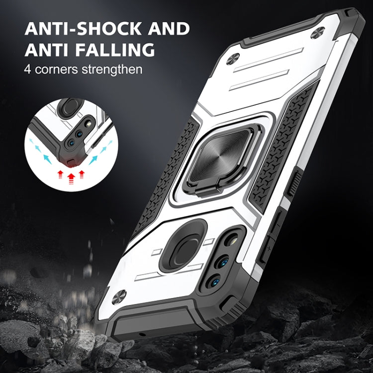 For Samsung Galaxy A20 / A30 Magnetic Armor Shockproof TPU + PC Case with Metal Ring Holder