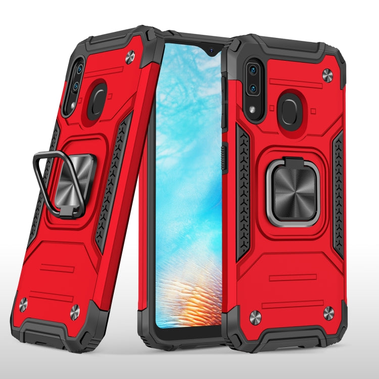 For Samsung Galaxy A20e Magnetic Armor Shockproof TPU + PC Case with Metal Ring Holder