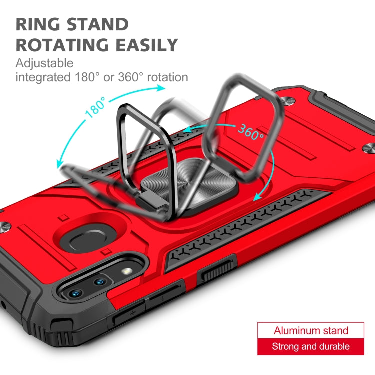 For Samsung Galaxy A20e Magnetic Armor Shockproof TPU + PC Case with Metal Ring Holder