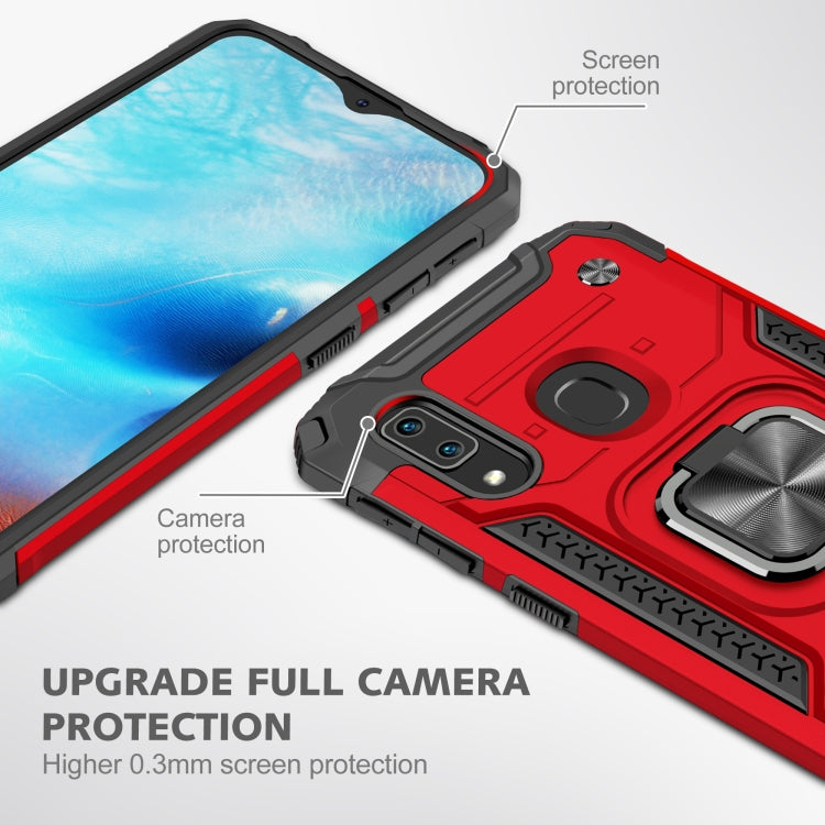 For Samsung Galaxy A20e Magnetic Armor Shockproof TPU + PC Case with Metal Ring Holder