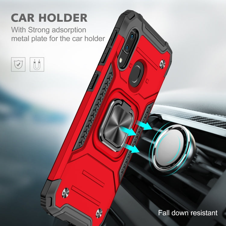 For Samsung Galaxy A20e Magnetic Armor Shockproof TPU + PC Case with Metal Ring Holder