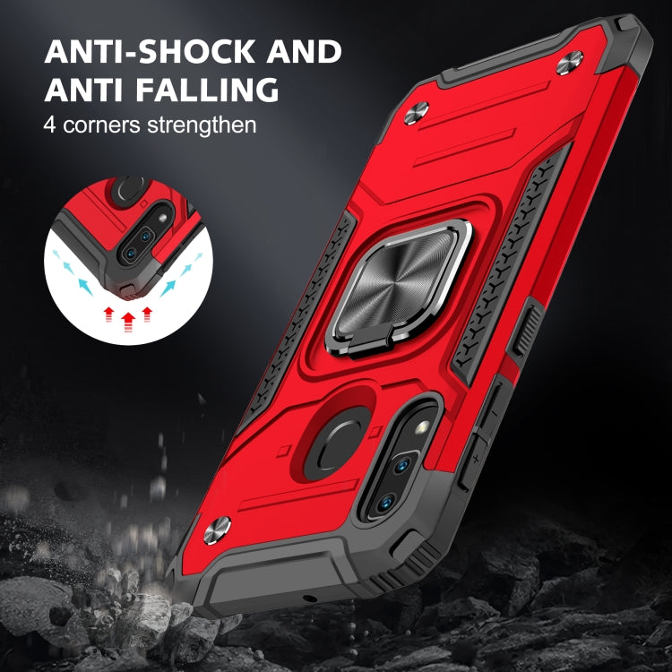 For Samsung Galaxy A20e Magnetic Armor Shockproof TPU + PC Case with Metal Ring Holder