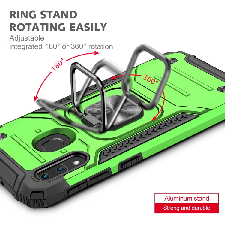 For Samsung Galaxy A20e Magnetic Armor Shockproof TPU + PC Case with Metal Ring Holder