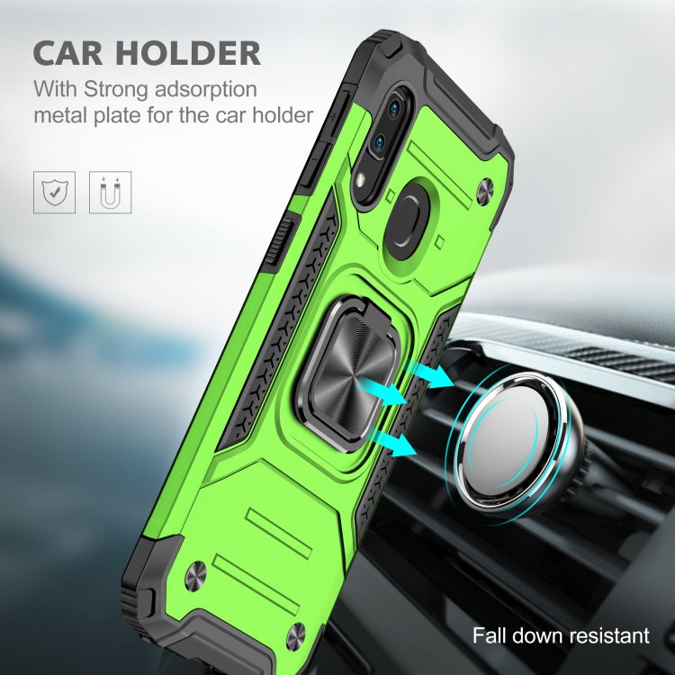 For Samsung Galaxy A20e Magnetic Armor Shockproof TPU + PC Case with Metal Ring Holder