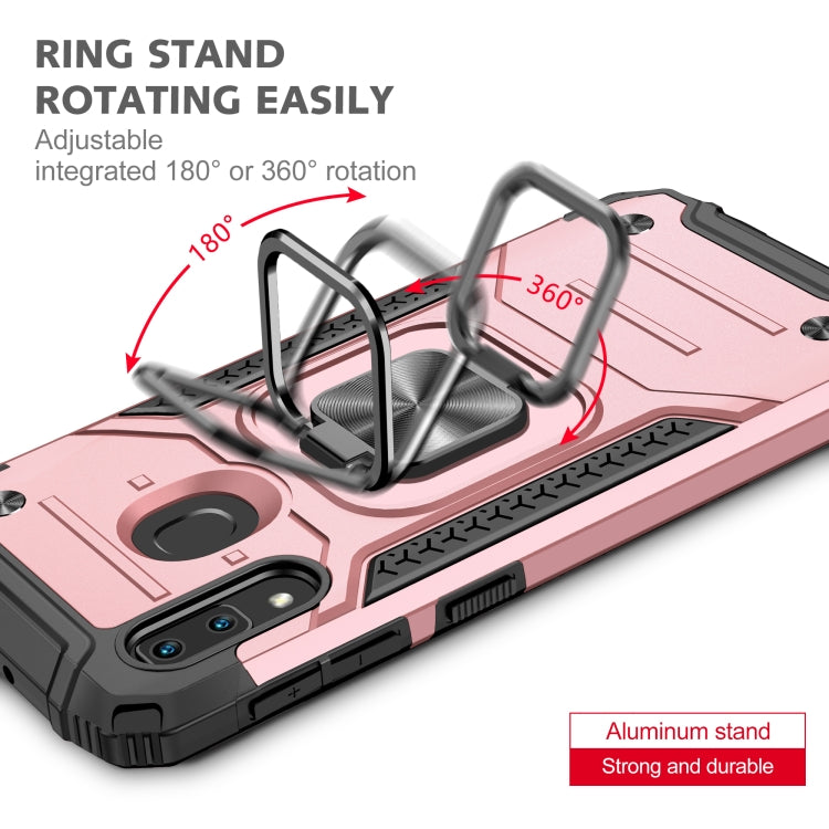 For Samsung Galaxy A20e Magnetic Armor Shockproof TPU + PC Case with Metal Ring Holder