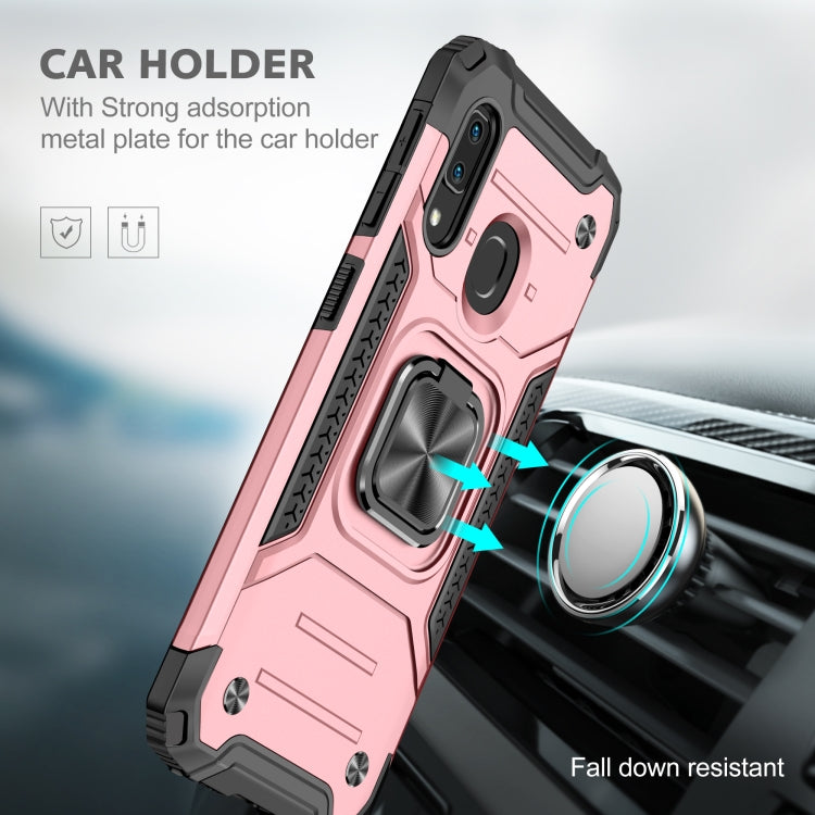 For Samsung Galaxy A20e Magnetic Armor Shockproof TPU + PC Case with Metal Ring Holder