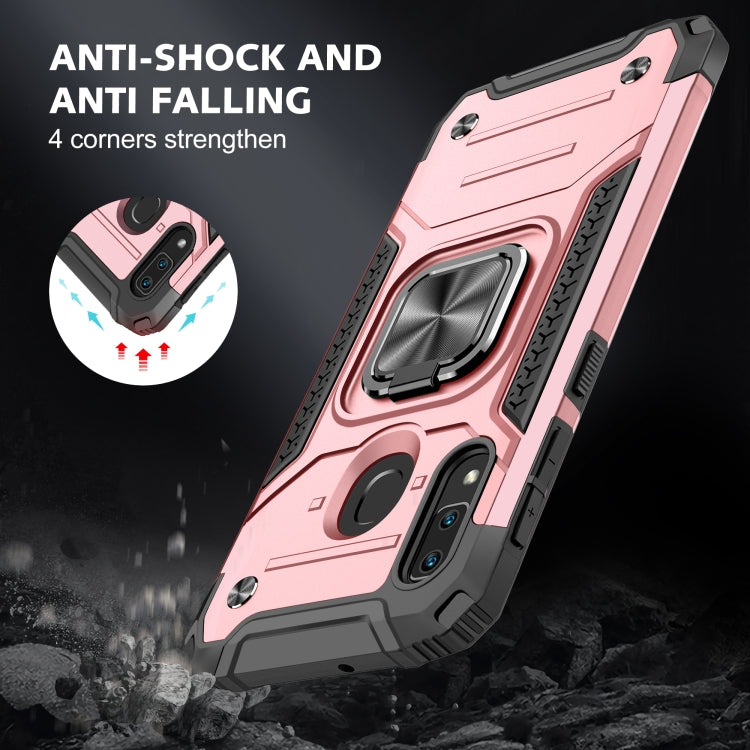 For Samsung Galaxy A20e Magnetic Armor Shockproof TPU + PC Case with Metal Ring Holder