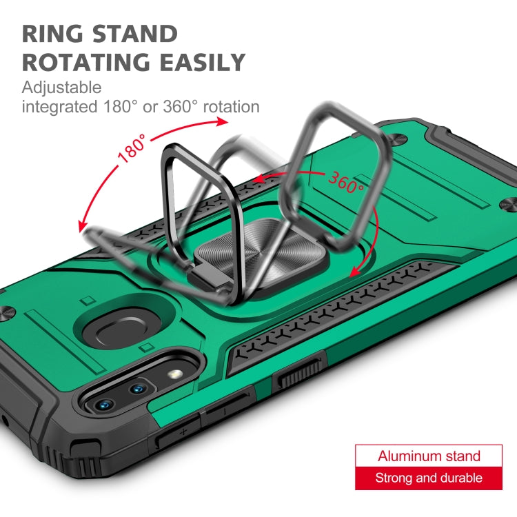 For Samsung Galaxy A20e Magnetic Armor Shockproof TPU + PC Case with Metal Ring Holder