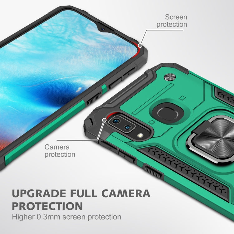 For Samsung Galaxy A20e Magnetic Armor Shockproof TPU + PC Case with Metal Ring Holder