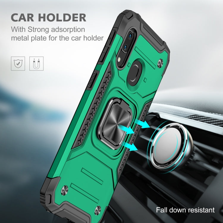 For Samsung Galaxy A20e Magnetic Armor Shockproof TPU + PC Case with Metal Ring Holder