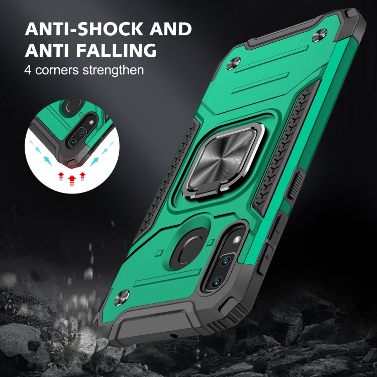 For Samsung Galaxy A20e Magnetic Armor Shockproof TPU + PC Case with Metal Ring Holder