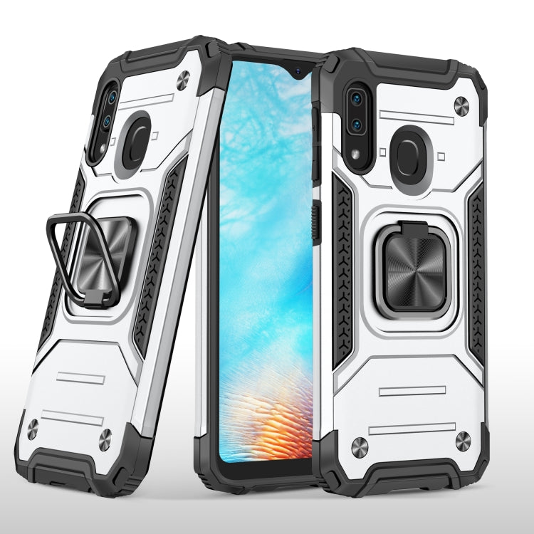 For Samsung Galaxy A20e Magnetic Armor Shockproof TPU + PC Case with Metal Ring Holder