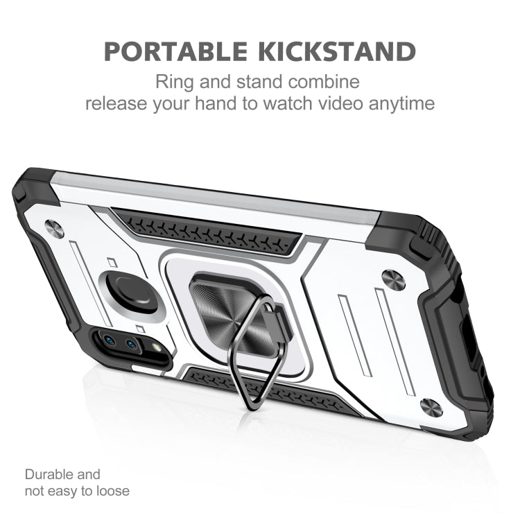 For Samsung Galaxy A20e Magnetic Armor Shockproof TPU + PC Case with Metal Ring Holder