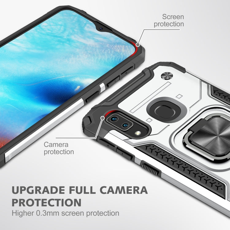 For Samsung Galaxy A20e Magnetic Armor Shockproof TPU + PC Case with Metal Ring Holder
