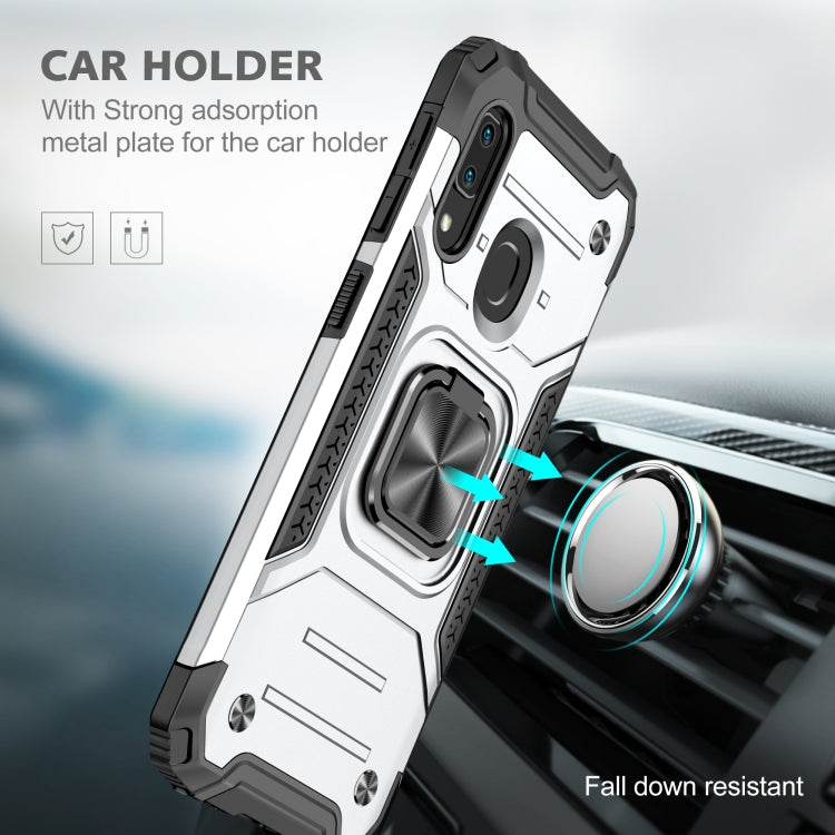 For Samsung Galaxy A20e Magnetic Armor Shockproof TPU + PC Case with Metal Ring Holder