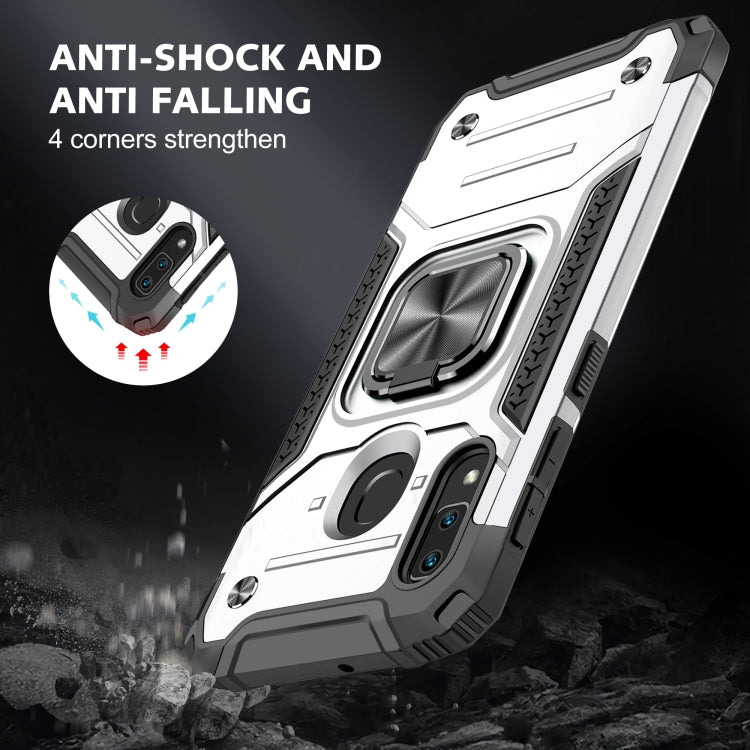 For Samsung Galaxy A20e Magnetic Armor Shockproof TPU + PC Case with Metal Ring Holder