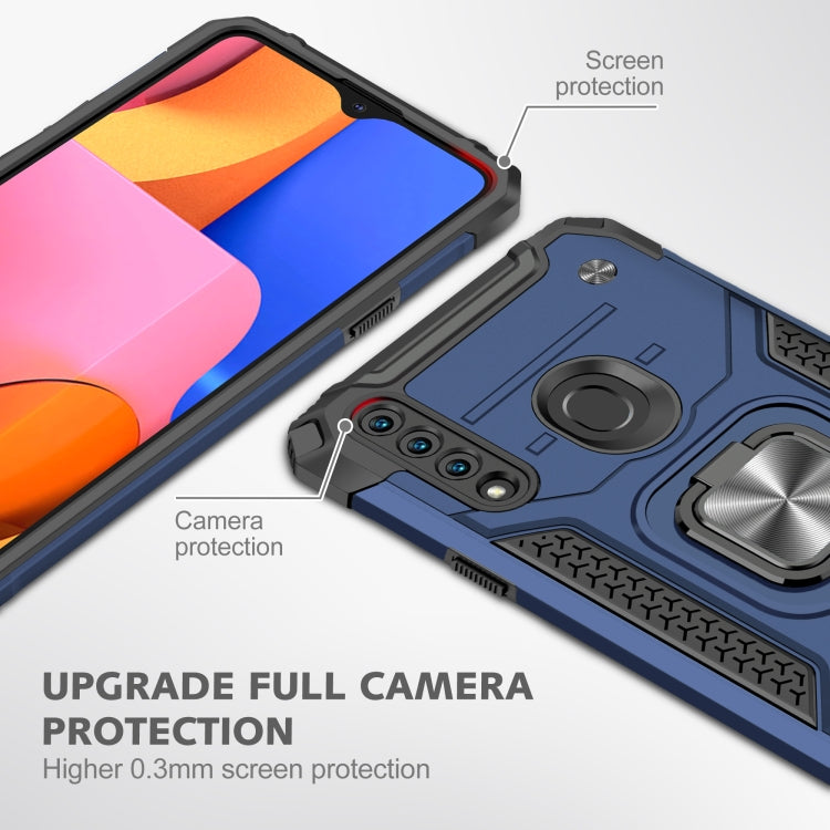 For Samsung Galaxy A20s Magnetic Armor Shockproof TPU + PC Case with Metal Ring Holder