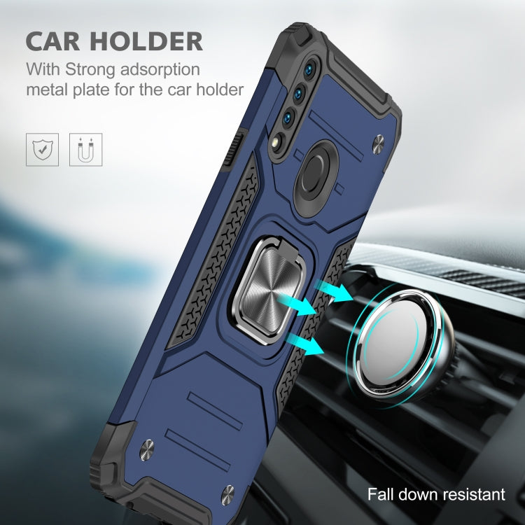 For Samsung Galaxy A20s Magnetic Armor Shockproof TPU + PC Case with Metal Ring Holder