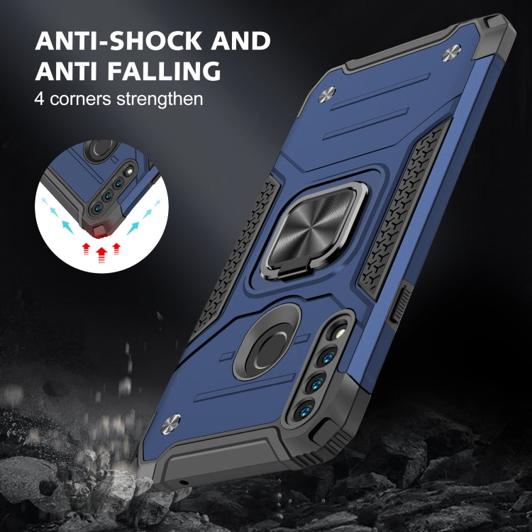 For Samsung Galaxy A20s Magnetic Armor Shockproof TPU + PC Case with Metal Ring Holder