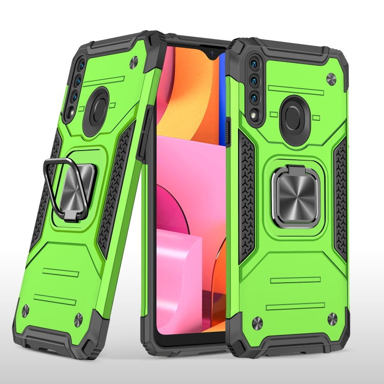 For Samsung Galaxy A20s Magnetic Armor Shockproof TPU + PC Case with Metal Ring Holder