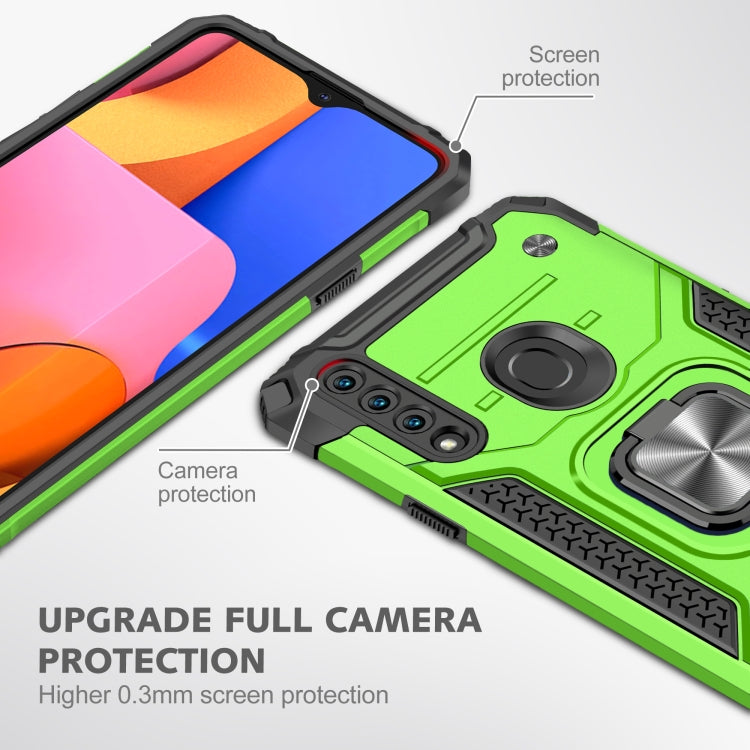 For Samsung Galaxy A20s Magnetic Armor Shockproof TPU + PC Case with Metal Ring Holder