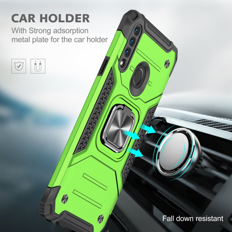 For Samsung Galaxy A20s Magnetic Armor Shockproof TPU + PC Case with Metal Ring Holder