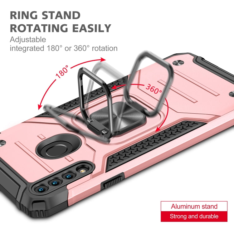 For Samsung Galaxy A20s Magnetic Armor Shockproof TPU + PC Case with Metal Ring Holder