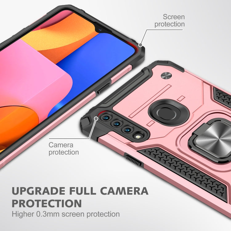 For Samsung Galaxy A20s Magnetic Armor Shockproof TPU + PC Case with Metal Ring Holder