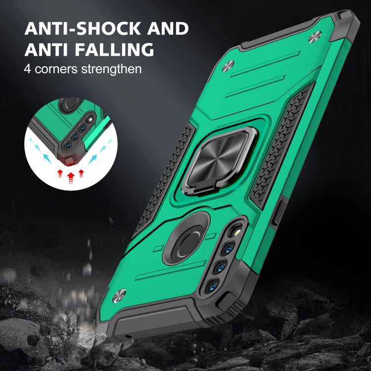 For Samsung Galaxy A20s Magnetic Armor Shockproof TPU + PC Case with Metal Ring Holder