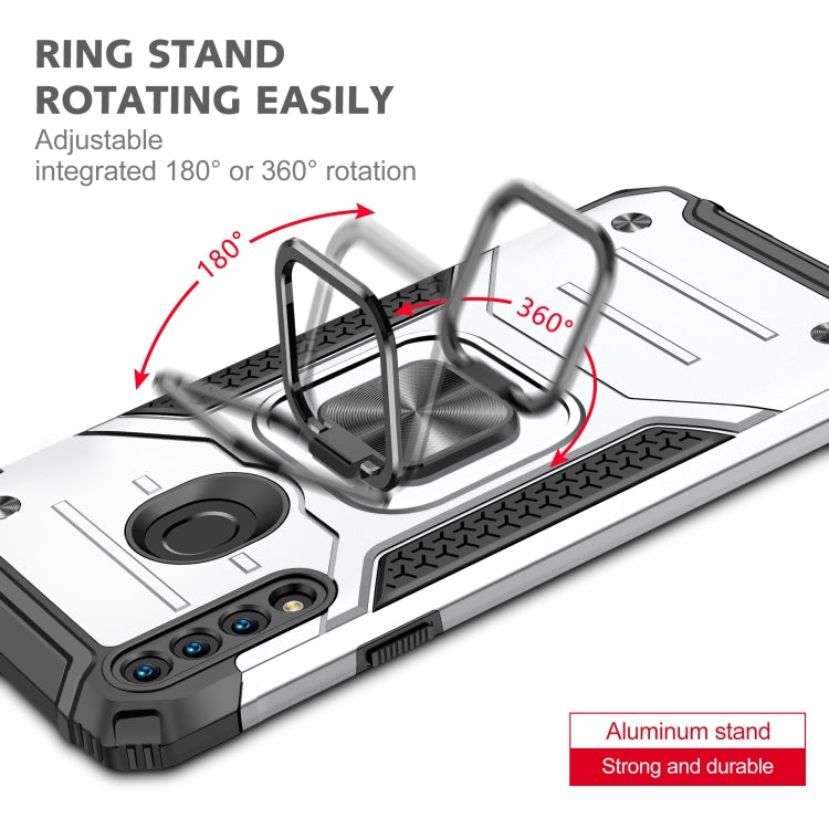 For Samsung Galaxy A20s Magnetic Armor Shockproof TPU + PC Case with Metal Ring Holder