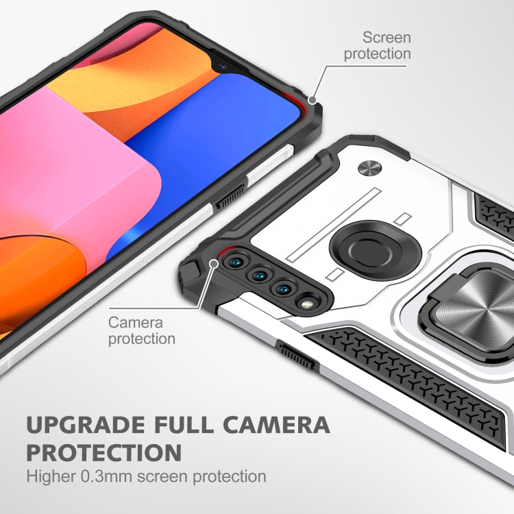 For Samsung Galaxy A20s Magnetic Armor Shockproof TPU + PC Case with Metal Ring Holder